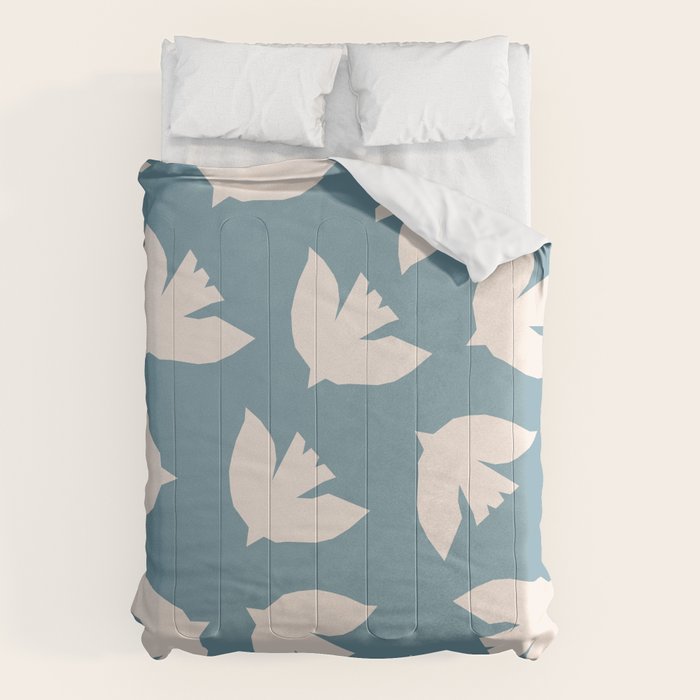 Henri Matisse Inspired Flying Doves Bird Pattern Comforter Gallery Image 1