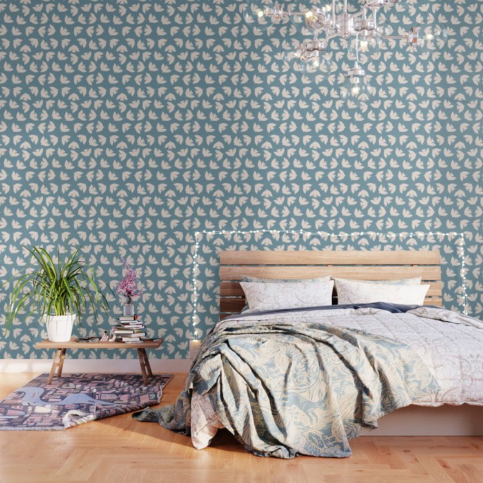 Henri Matisse Inspired Flying Doves Bird Pattern Wallpaper Gallery Image 3