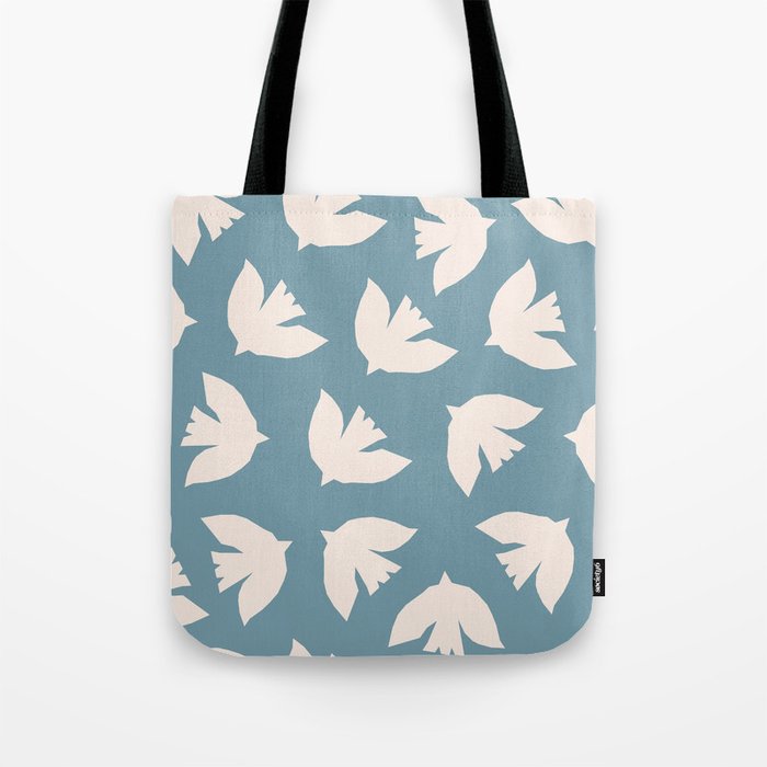 Henri Matisse Inspired Flying Doves Bird Pattern Tote Bag Gallery Image 1