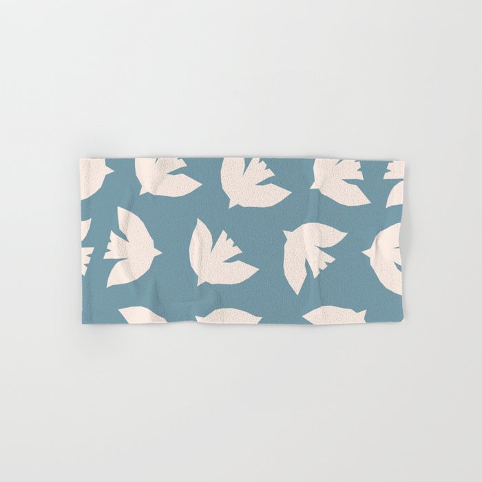 Henri Matisse Inspired Flying Doves Bird Pattern Bath Towel Gallery Image 1
