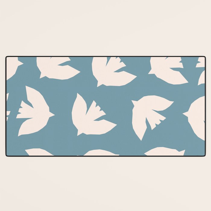 Henri Matisse Inspired Flying Doves Bird Pattern Desk Mat Gallery Image 3