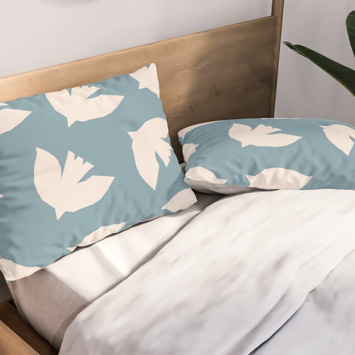 Henri Matisse Inspired Flying Doves Bird Pattern Pillow Sham Gallery Image 2