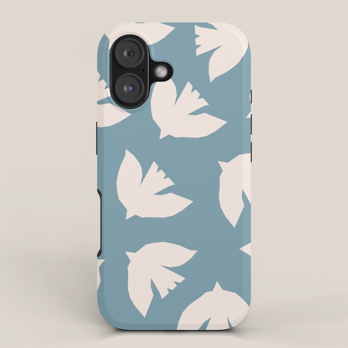 Henri Matisse Inspired Flying Doves Bird Pattern iPhone Case Gallery Image 1
