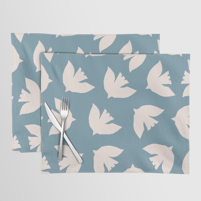 Henri Matisse Inspired Flying Doves Bird Pattern Placemat Gallery Image 1