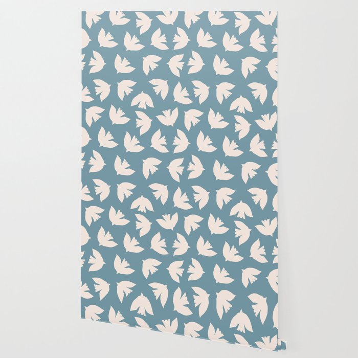 Henri Matisse Inspired Flying Doves Bird Pattern Wallpaper Gallery Image 2