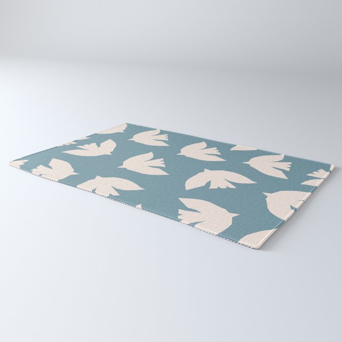 Henri Matisse Inspired Flying Doves Bird Pattern Rug Gallery Image 3