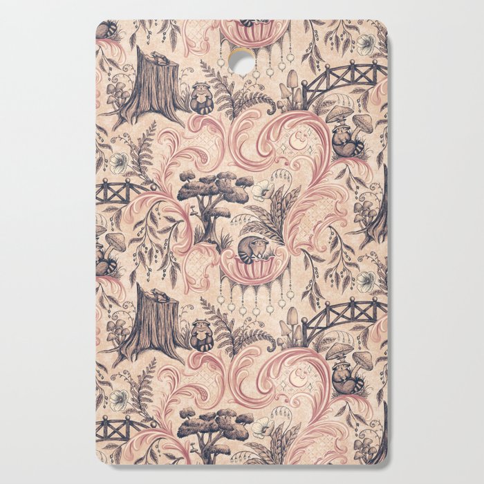 Fairytale Forest Raccoons - pink Cutting Board Gallery Image 1
