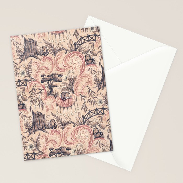 Fairytale Forest Raccoons - pink Stationery Card Gallery Image 2