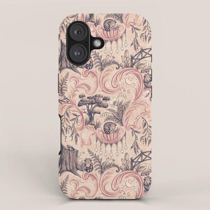Fairytale Forest Raccoons - pink iPhone Case Gallery Image 1