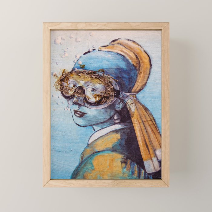 Girl With Scuba Mask Mini Art Print Gallery Image 1