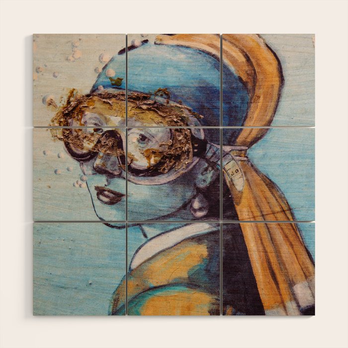 Girl With Scuba Mask Wood Wall Art Gallery Image 1