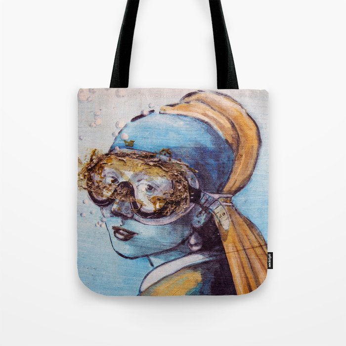 Girl With Scuba Mask Tote Bag Gallery Image 1
