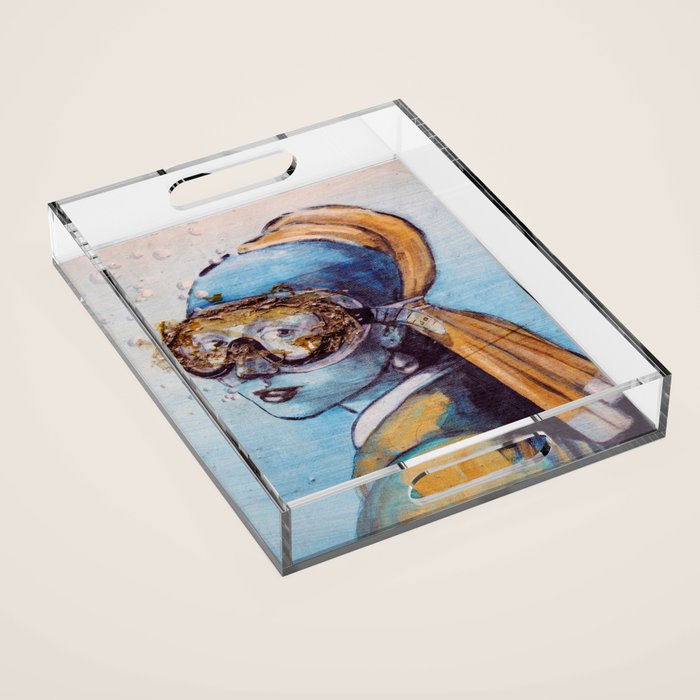 Girl With Scuba Mask Acrylic Tray Gallery Image 1