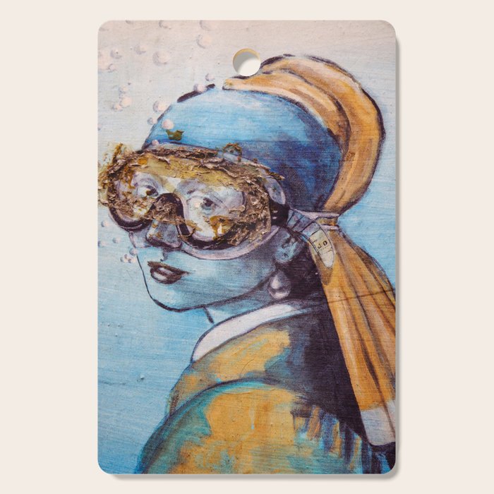 Girl With Scuba Mask Cutting Board Gallery Image 1