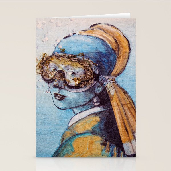 Girl With Scuba Mask Stationery Card Gallery Image 2