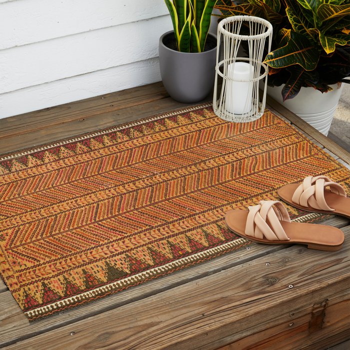 Belouch Antique Khorassan Persian Wedding Tablecloth Print Outdoor Rug Gallery Image 2