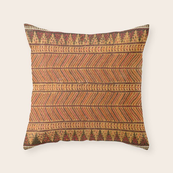 Belouch Antique Khorassan Persian Wedding Tablecloth Print Throw Pillow Gallery Image 6