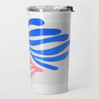 Blue & Pink Leaves: Matisse Series 01 Travel Mug Gallery Image 2