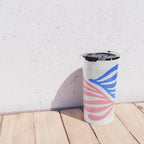 Blue & Pink Leaves: Matisse Series 01 Travel Mug Gallery Image 4