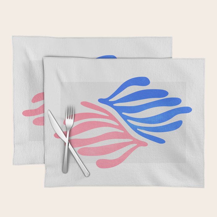 Blue & Pink Leaves: Matisse Series 01 Placemat Gallery Image 1