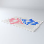 Blue & Pink Leaves: Matisse Series 01 Rug Gallery Image 3
