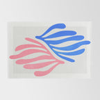 Blue & Pink Leaves: Matisse Series 01 Rug Gallery Image 2