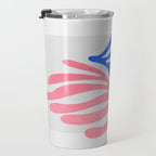 Blue & Pink Leaves: Matisse Series 01 Travel Mug Gallery Image 3