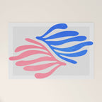 Blue & Pink Leaves: Matisse Series 01 Welcome Mat Gallery Image 1