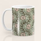 Climbing Leaves Floral Stripe Sage Green and Pink Coffee Mug Gallery Image 3