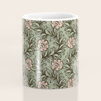 Climbing Leaves Floral Stripe Sage Green and Pink Coffee Mug Gallery Image 4
