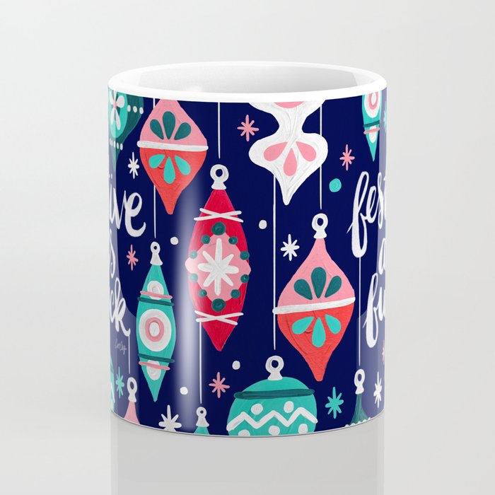 Festive As Fuck - Navy Palette Coffee Mug Gallery Image 4