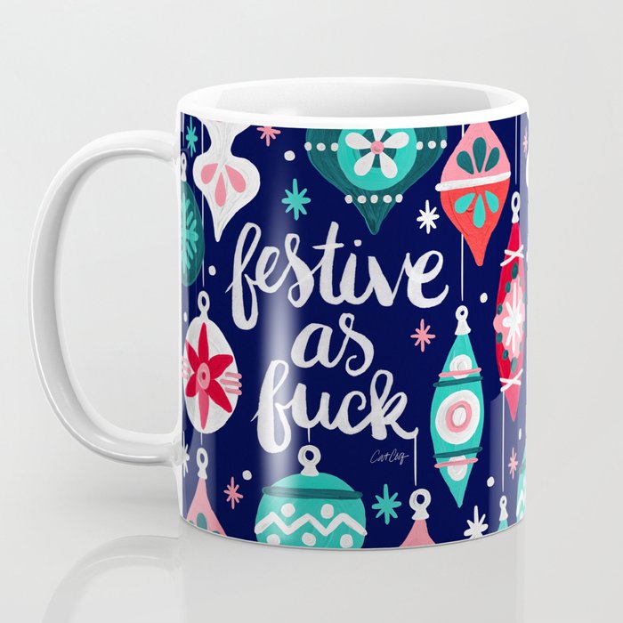 Festive As Fuck - Navy Palette Coffee Mug Gallery Image 3