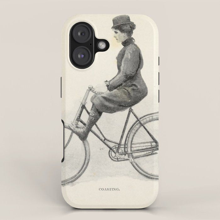 "Coasting" from "Bicycling for Ladies" by Maria E. Ward, 1896 iPhone Case Gallery Image 1