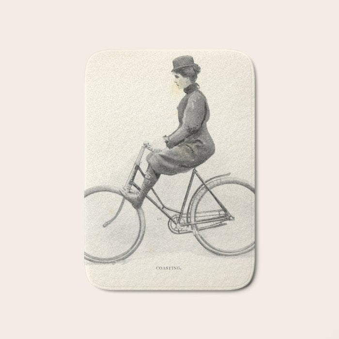 "Coasting" from "Bicycling for Ladies" by Maria E. Ward, 1896 Bath Mat Gallery Image 1