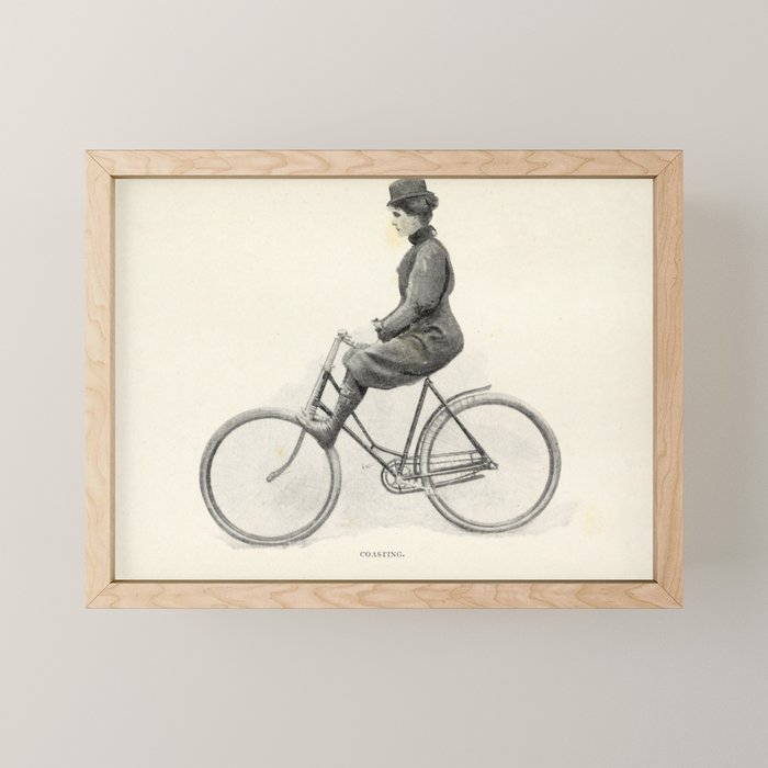 "Coasting" from "Bicycling for Ladies" by Maria E. Ward, 1896 Mini Art Print Gallery Image 1