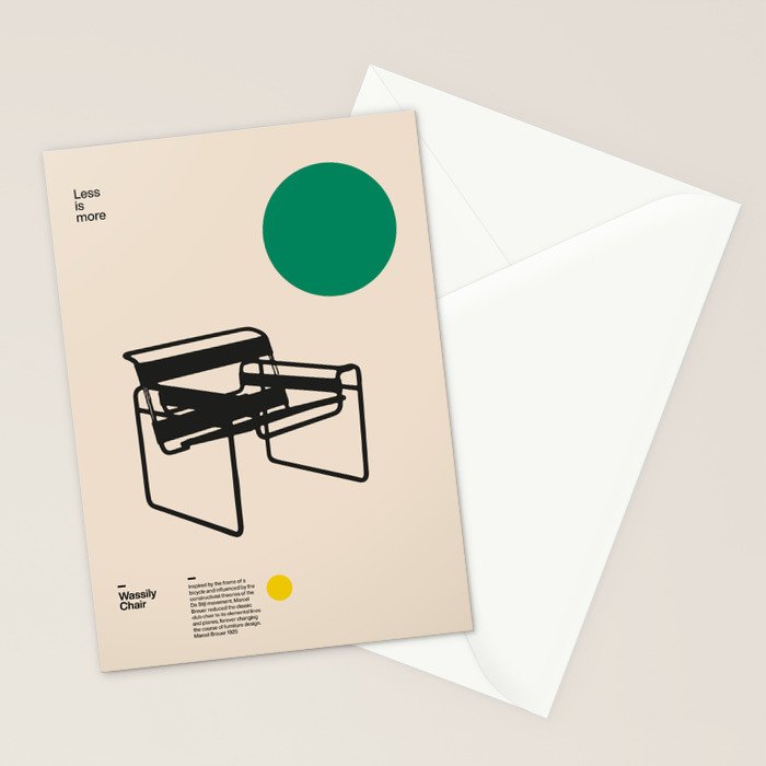 Poster Wassily Chair, Marcel Breuer, Minimal Furniture Bauhaus Design Stationery Card Gallery Image 2