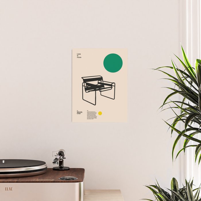 Poster Wassily Chair, Marcel Breuer, Minimal Furniture Bauhaus Design Poster Gallery Image 2