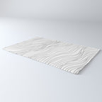 Abstract black and white wave line art pattern Rug Gallery Image 3