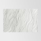 Abstract black and white wave line art pattern Rug Gallery Image 2