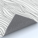 Abstract black and white wave line art pattern Rug Gallery Image 4
