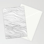 Abstract black and white wave line art pattern Stationery Card Gallery Image 2