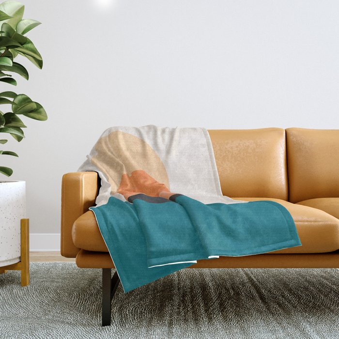 Abstraction_NEW_SUNSET_OCEAN_WAVE_POP_ART_Minimalism_0022D Throw Blanket Gallery Image 1