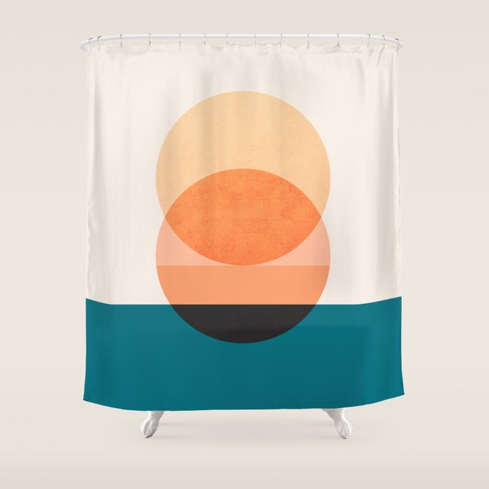 Abstraction_NEW_SUNSET_OCEAN_WAVE_POP_ART_Minimalism_0022D Shower Curtain Gallery Image 1