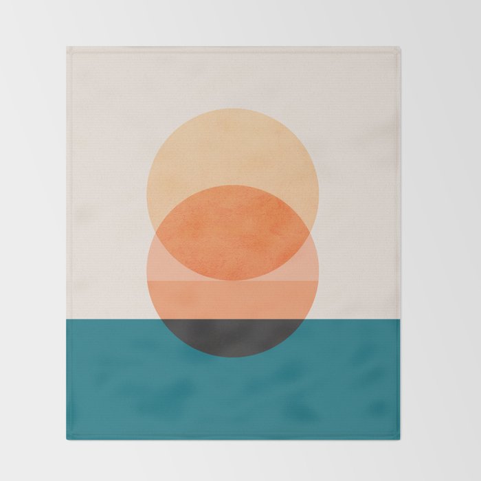 Abstraction_NEW_SUNSET_OCEAN_WAVE_POP_ART_Minimalism_0022D Throw Blanket Gallery Image 2