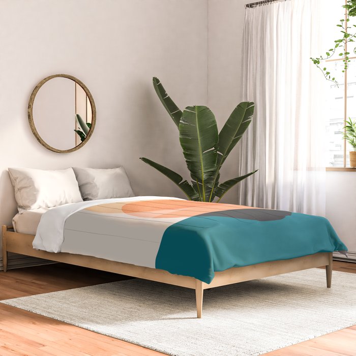 Abstraction_NEW_SUNSET_OCEAN_WAVE_POP_ART_Minimalism_0022D Comforter Gallery Image 2
