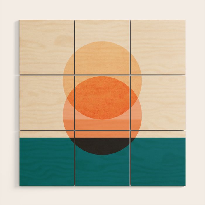 Abstraction_NEW_SUNSET_OCEAN_WAVE_POP_ART_Minimalism_0022D Wood Wall Art Gallery Image 1