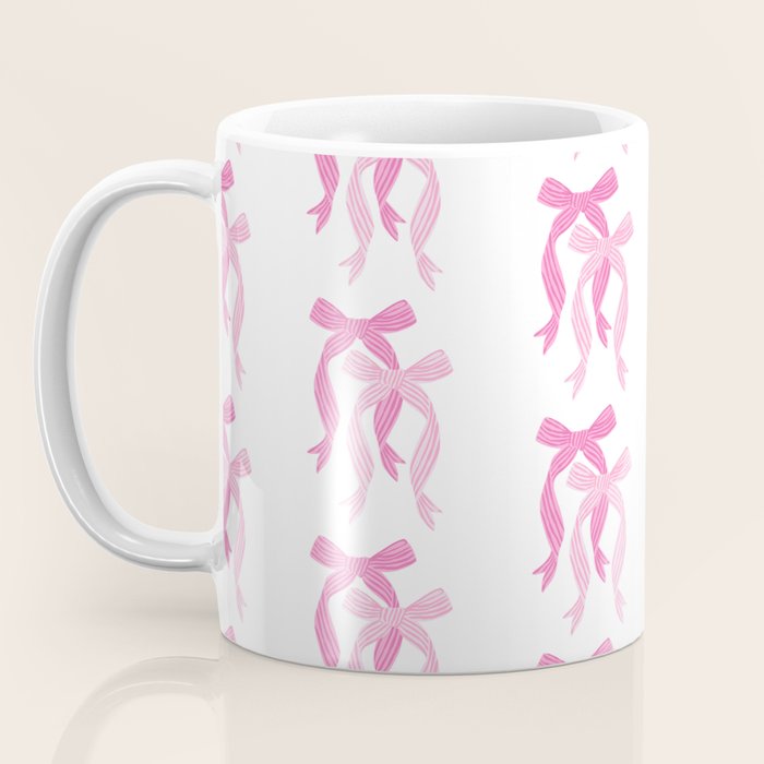 striped bows in pink Coffee Mug Gallery Image 3