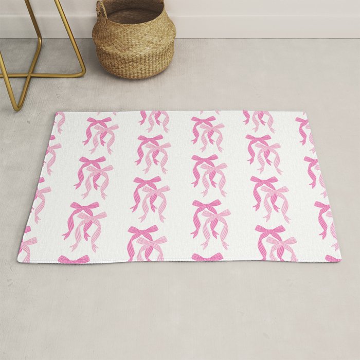 striped bows in pink Rug Gallery Image 1