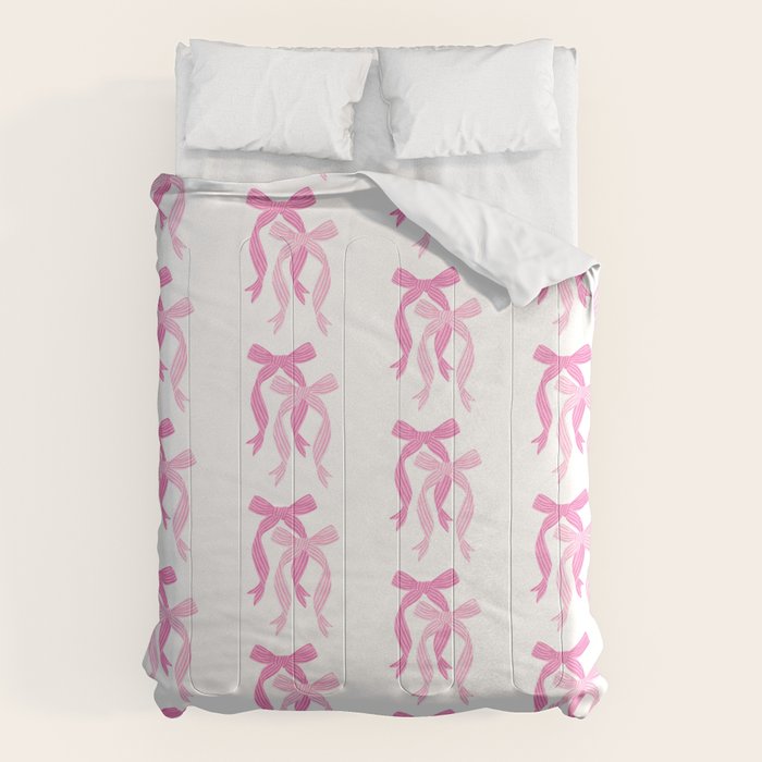 striped bows in pink Comforter Gallery Image 1