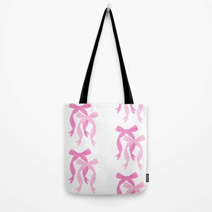 striped bows in pink Tote Bag Gallery Image 2